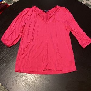 GAP 3/4 Sleeve Hot Pink Blouse